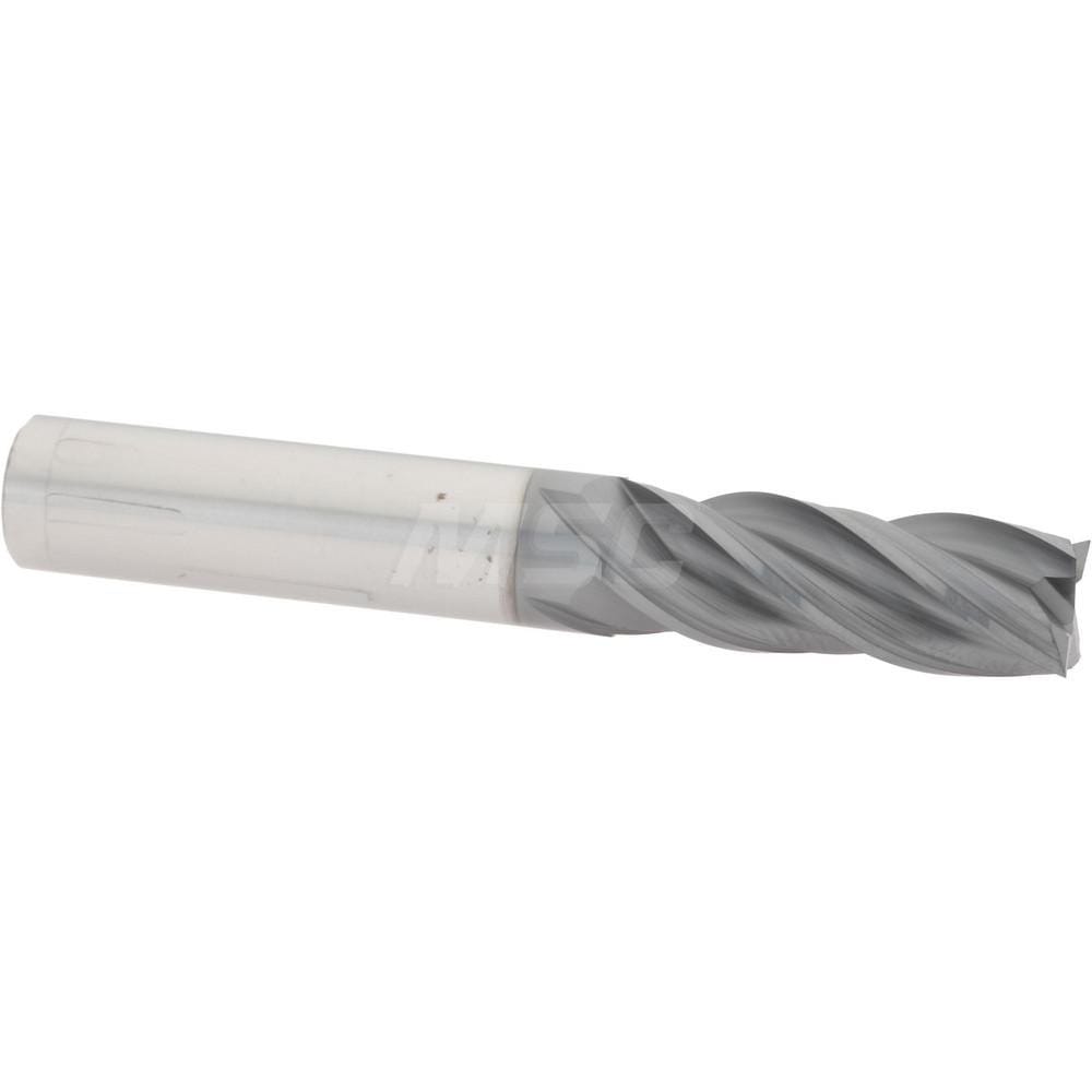 Accupro 4463750SQC15 Square End Mill: 3/8 Dia, 1 LOC, 3/8 Shank Dia, 2-1/2 OAL, 4 Flutes, Solid Carbide 