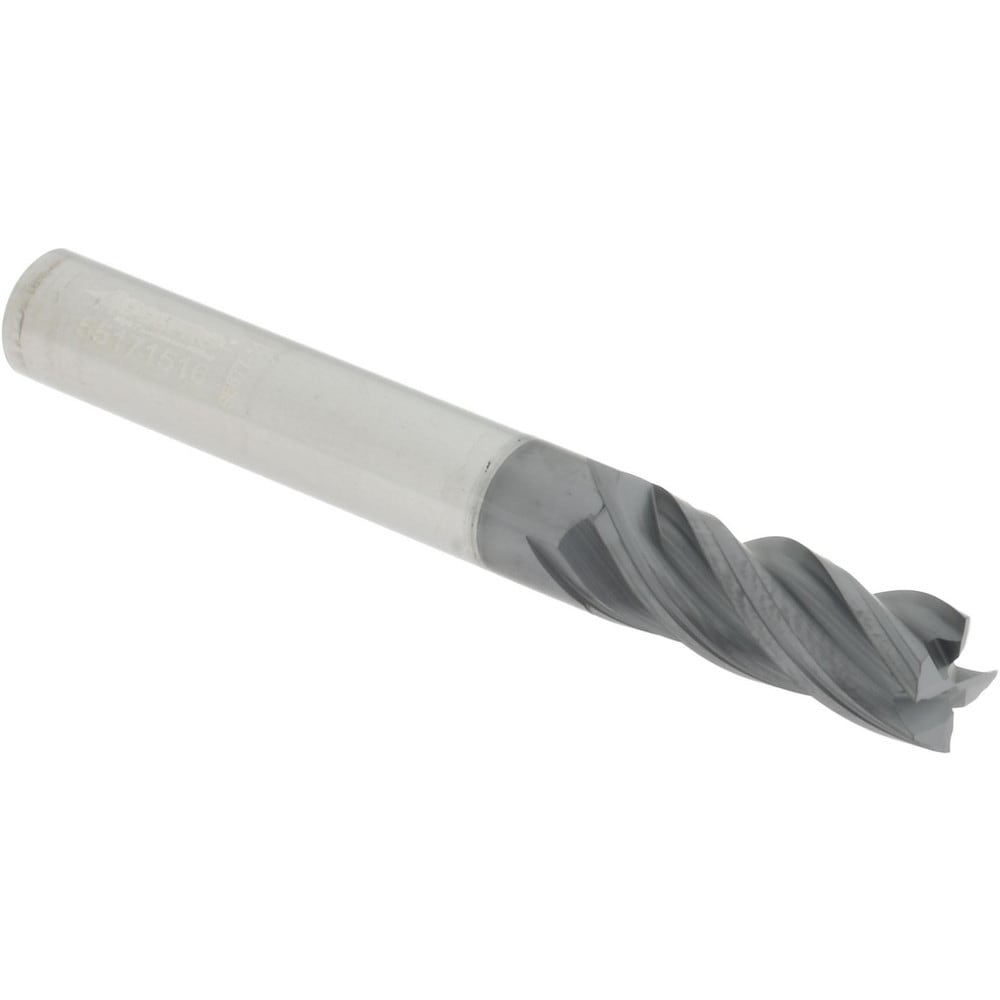 Accupro 4463125SQC15 Square End Mill: 5/16 Dia, 13/16 LOC, 5/16 Shank Dia, 2-1/2 OAL, 4 Flutes, Solid Carbide 