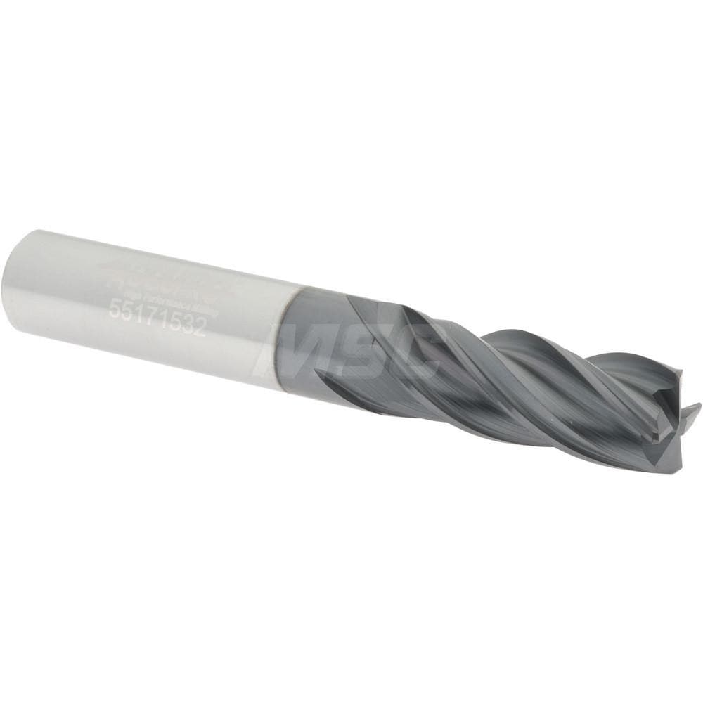 Accupro 4463750C15 Corner Chamfer End Mill: 0.375" Dia, 1" LOC, 4 Flute, 0.015" Chamfer Width, Solid Carbide 