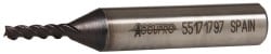 Accupro 39507 Square End Mill: 1/8 Dia, 3/8 LOC, 3/8 Shank Dia, 2-5/16 OAL, 3 Flutes, Powdered Metal Image