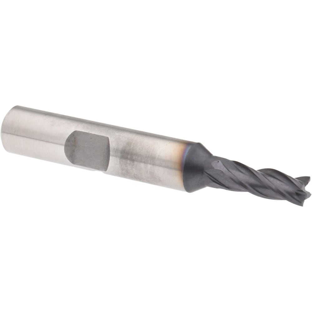 Accupro 39467 Square End Mill: 7/32 Dia, 5/8 LOC, 3/8 Shank Dia, 2-7/16 OAL, 4 Flutes, Powdered Metal 