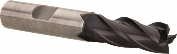 Accupro 39473 Square End Mill: 1/2 Dia, 1-1/4 LOC, 1/2 Shank Dia, 3-1/4 OAL, 4 Flutes, Powdered Metal 