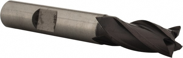 Accupro 39471 Square End Mill: 3/8 Dia, 3/4 LOC, 3/8 Shank Dia, 2-1/2 OAL, 4 Flutes, Powdered Metal 