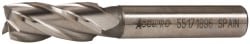 Accupro 39460 Square End Mill: 7/16 Dia, 1 LOC, 3/8 Shank Dia, 2-11/16 OAL, 4 Flutes, Powdered Metal 