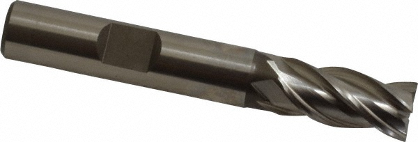 Accupro 39446 Square End Mill: 3/8 Dia, 3/4 LOC, 3/8 Shank Dia, 2-1/2 OAL, 4 Flutes, Powdered Metal Image