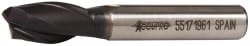 Accupro 39551 Square End Mill: 7/16 Dia, 13/16 LOC, 3/8 Shank Dia, 2-1/2 OAL, 2 Flutes, Powdered Metal 