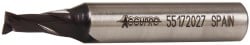 Accupro 39543 Square End Mill: 1/4 Dia, 1/2 LOC, 3/8 Shank Dia, 2-5/16 OAL, 2 Flutes, Powdered Metal 