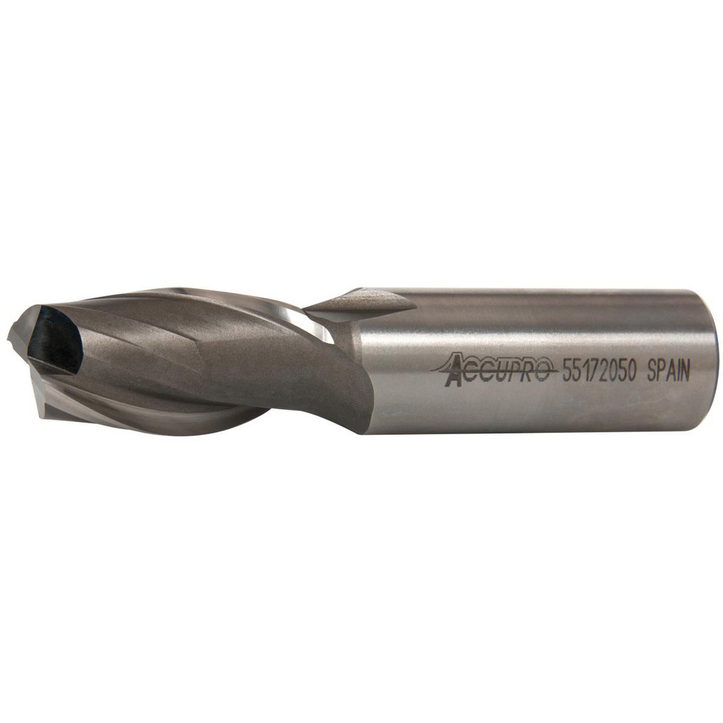 Accupro High Performance Milling Square End Mill: 3/4" Dia, 1-5/16" LOC - 3-9/16" OAL, 3/4" Shank Dia, 30 deg Helix, Bright/Uncoated Finish, Single