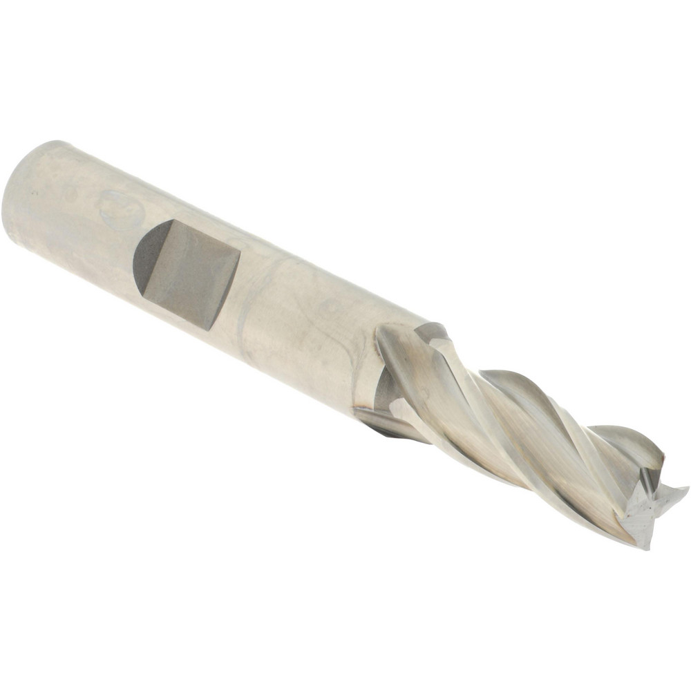 39458 Square End Mill: 5/16 Dia, 3/4 LOC, 3/8 Shank Dia, 2-1/2 OAL, 4 Flutes, Powdered Metal  