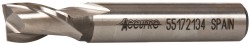 39548 Square End Mill: 3/8 Dia, 9/16 LOC, 3/8 Shank Dia, 2-5/16 OAL, 2 Flutes, Powdered Metal  