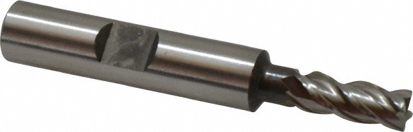 Accupro 39444 Square End Mill: 1/4 Dia, 5/8 LOC, 3/8 Shank Dia, 2-7/16 OAL, 4 Flutes, Powdered Metal Image