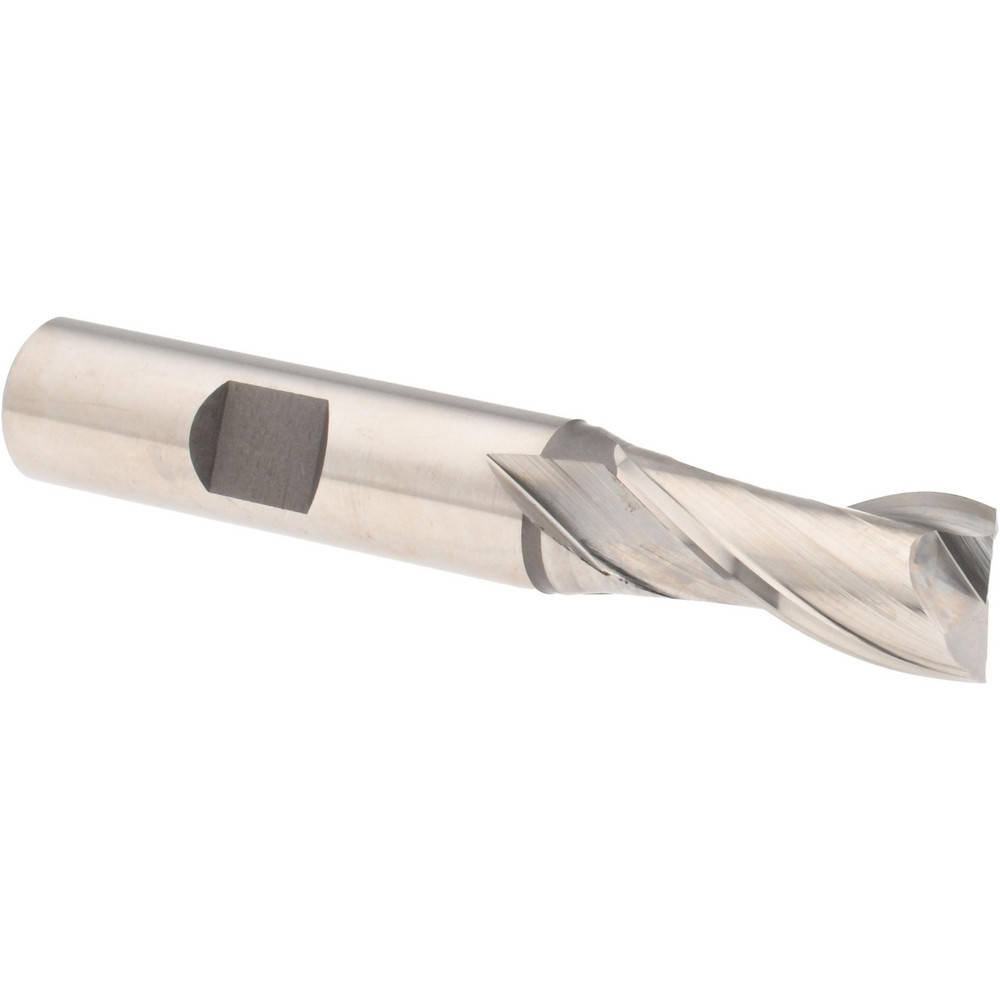 39552 Square End Mill: 1/2 Dia, 1 LOC, 1/2 Shank Dia, 3 OAL, 2 Flutes, Powdered Metal  