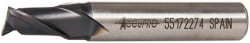 Accupro 39549 Square End Mill: 3/8 Dia, 9/16 LOC, 3/8 Shank Dia, 2-5/16 OAL, 2 Flutes, Powdered Metal 