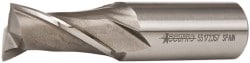 Accupro 39558 Square End Mill: 1 Dia, 1-5/8 LOC, 1 Shank Dia, 4-1/8 OAL, 2 Flutes, Powdered Metal 