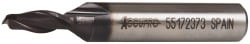 Accupro 39541 Square End Mill: 7/32 Dia, 1/2 LOC, 3/8 Shank Dia, 2-5/16 OAL, 2 Flutes, Powdered Metal 