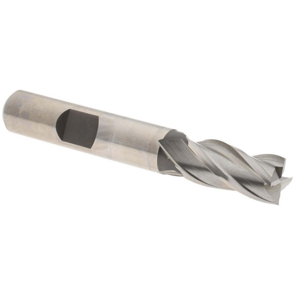 Accupro High Performance Milling Square End Mill: 3/8" Dia, 3/4" LOC - 2-1/2" OAL, 3/8" Shank Dia, 30 deg Helix, Bright/Uncoated Finish, Single End