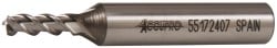 Accupro 39510 Square End Mill: 3/16 Dia, 1/2 LOC, 3/8 Shank Dia, 2-3/8 OAL, 3 Flutes, Powdered Metal Image