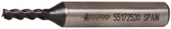 Accupro 39509 Square End Mill: 5/32 Dia, 3/8 LOC, 3/8 Shank Dia, 2-3/8 OAL, 3 Flutes, Powdered Metal Image