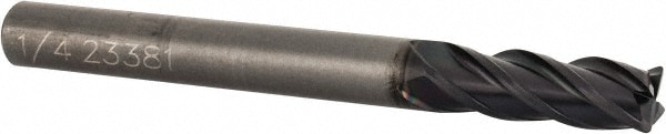 OSG HP434-2503 Corner Radius End Mill: 1/4" Dia, 3/4" LOC, 0.03" Radius, 4 Flutes, Solid Carbide Image