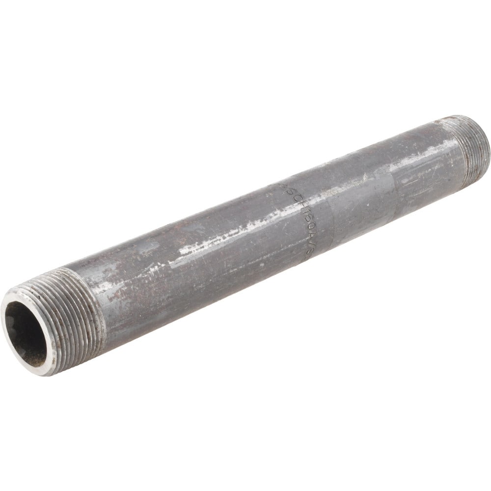 Black Pipe Nipple: 1-1/4" Dia x 12" Long, Schedule 160