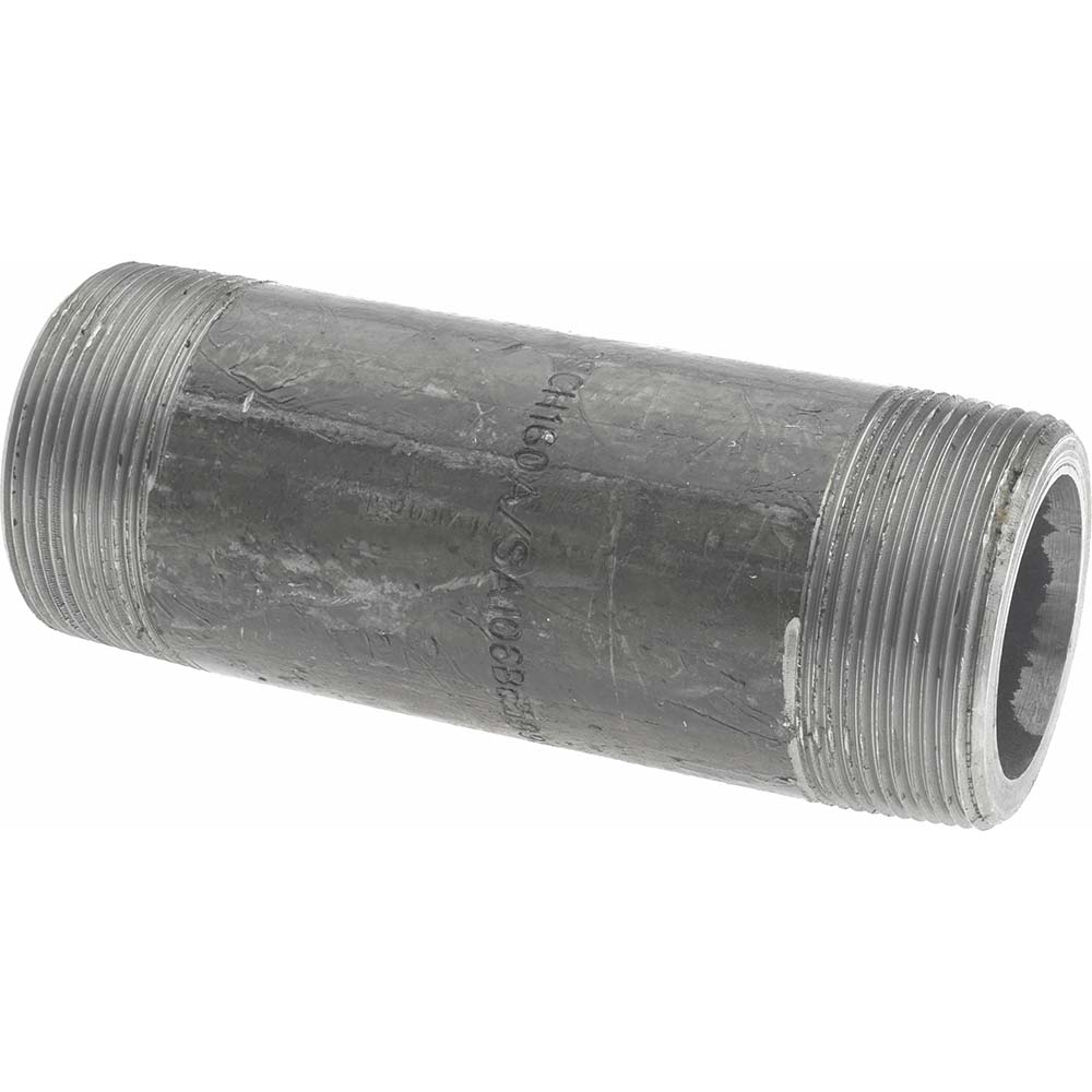 Black Pipe Nipple: 2" Dia x 6" Long, Schedule 160 - Threaded