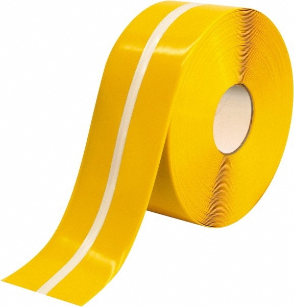 PRO-SAFE Floor & Aisle Marking Tape: 4 Wide, 100' Long, 50 Mil Thick, Polyvinylchloride MPN:PRO-4RY