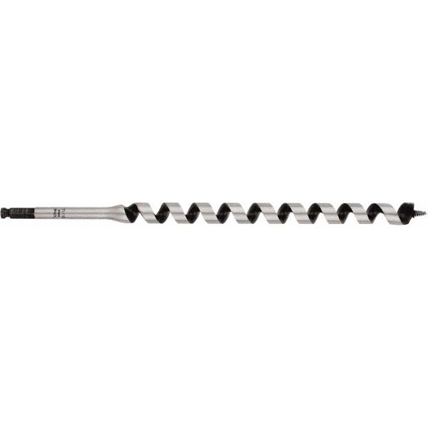 Irwin 15/16", 7/16" Diam Hex Shank, 17" Overall Length w/ 15" Twist, Ship Auger Bit - Screw Point, High Speed Steel, Bright Finish, Extendable