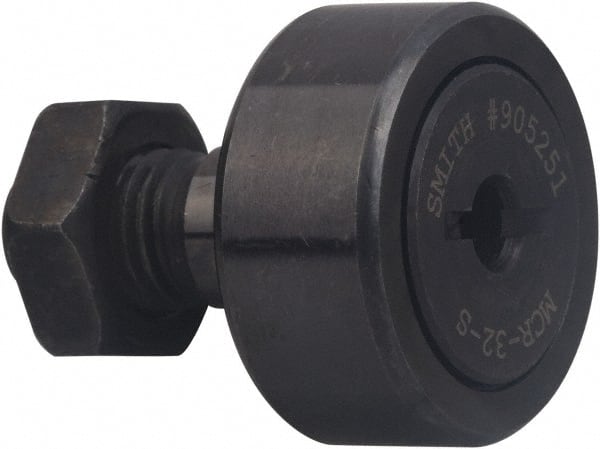 Accurate Bushing | Smith Bearing® Plain Cam Follower: - M8 x 1.25 Thread Size, 10,800 lb Static Load, Steel Roller | Part #MCRV-19