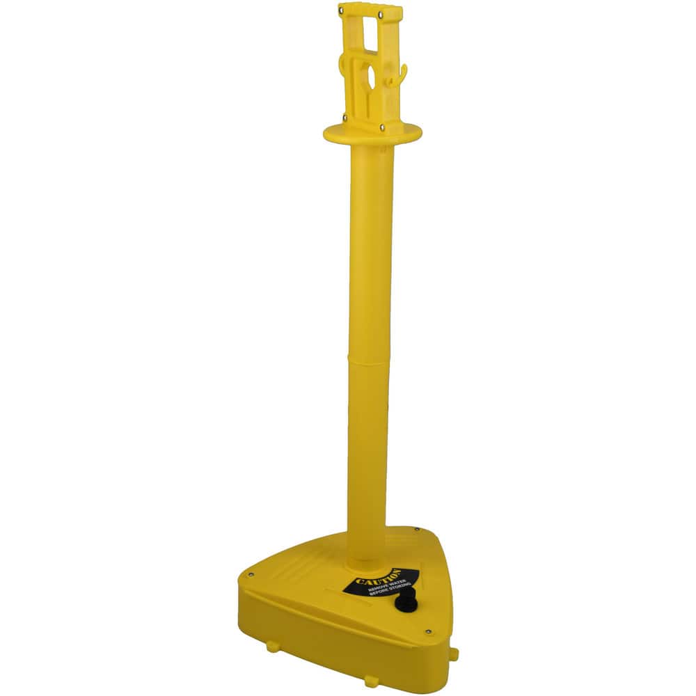 PRO-SAFE STN-XD-Y Free Standing Retractable Barrier Post: Plastic Post, Plastic Base 