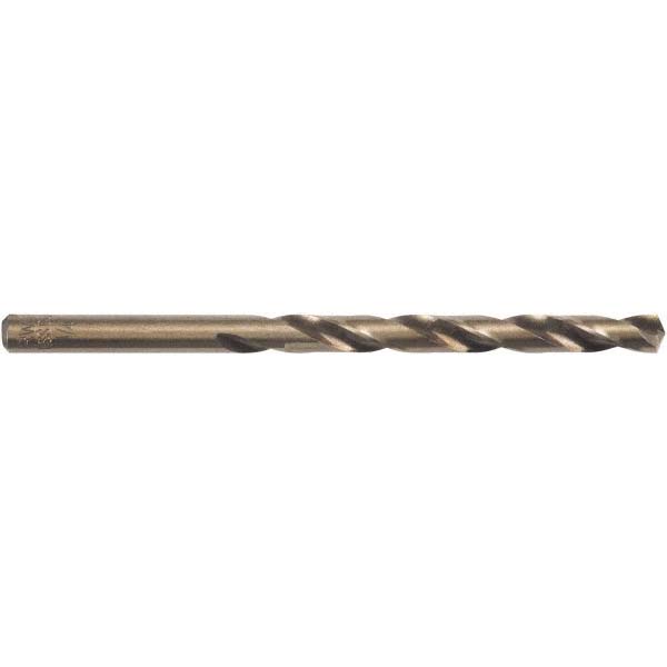 Irwin Jobber Length Drill Bit: 1/4" (0.2500) Dia, 135 deg, Cobalt - Bright/Uncoated Finish, 4" OAL, Right Hand Cut, Regular Spiral Flute, Straight