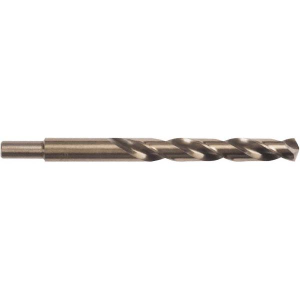 Irwin Jobber Length Drill Bit: 1/2" (0.5000) Dia, 135 deg, Cobalt - Bright/Uncoated Finish, 6" OAL, Right Hand Cut, Regular Spiral Flute, Straight