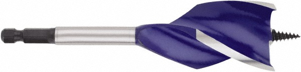 Irwin Spade-Blade Drill Bit: 1-1/2" Drill Bit, High Speed Steel - Bright (Polished), 6" OAL | 3-Pack | Part #3041021