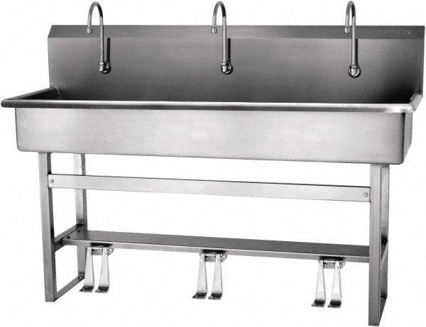 basic 1 compartment stainless steel bathroom sink