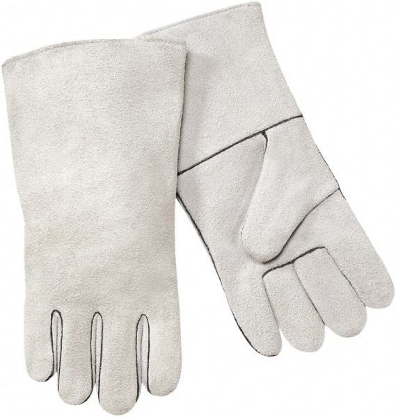 Welding Gloves: Size Large, Cowhide Leather, Stick Welding Application