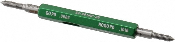 GF Gage W0112482BS Plug Thread Gage: #4-48 Thread, 2B Class, Double End, Go & No Go Image