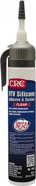 CRC 1004787 Elastic Sealant: 8 oz Tube, Clear, RTV Silicone 