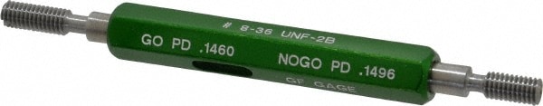 GF Gage W0164362BS Plug Thread Gage: #8-36 Thread, 2B Class, Double End, Go & No Go Image