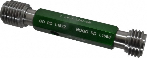 GF Gage W1250072BS Plug Thread Gage: 1-1/4-7 Thread, 2B Class, Double End, Go & No Go Image