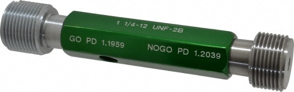 GF Gage W1250122BS Plug Thread Gage: 1-1/4-12 Thread, 2B Class, Double End, Go & No Go Image