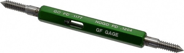 GF Gage W0138323BS Plug Thread Gage: #6-32 Thread, 3B Class, Double End, Go & No Go Image