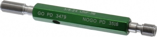 GF Gage - Plug Thread Gage: 3/8-24 Thread, 3B Class, Double End