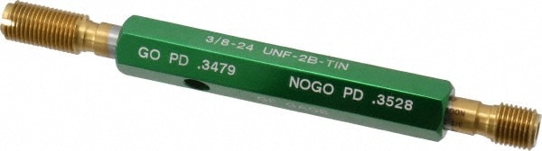 GF Gage W0375242BSTIN Plug Thread Gage: 3/8-24 Thread, 2B Class, Double End, Go & No Go Image