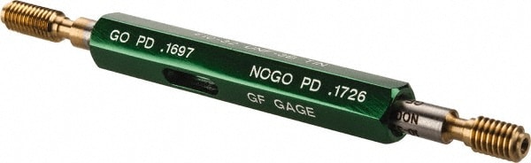 GF Gage W0190323BSTIN Plug Thread Gage: #10-32 Thread, 3B Class, Double End, Go & No Go Image