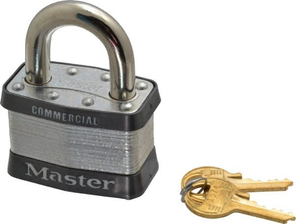Master Lock Commercial Keyed Padlock, 2-in Wide x 1-in Shackle