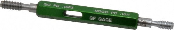 GF Gage H0138322BS 6-32 Thread, Steel, Screw Thread Insert (STI) Class 2B, Plug Thread Insert Go/No Go Gage Image