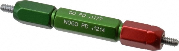 GF Gage V0138322BS Plug Thread Gage: #6-32 Thread, 2B Class, Double End, Go & No Go Image