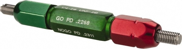 GF Gage V0250282BS Plug Thread Gage: 1/4-28 Thread, 2B Class, Double End, Go & No Go Image