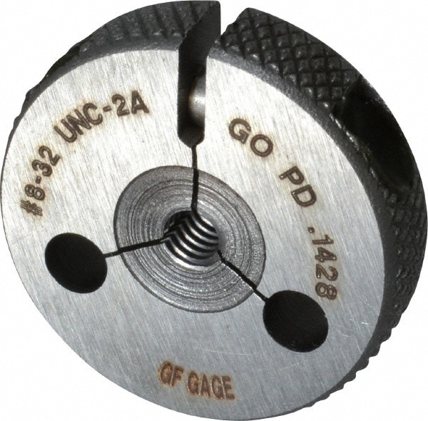 GF Gage R0164322AGK Threaded Ring Gage: #8-32 Thread, UNC, Class 2A, Go Image