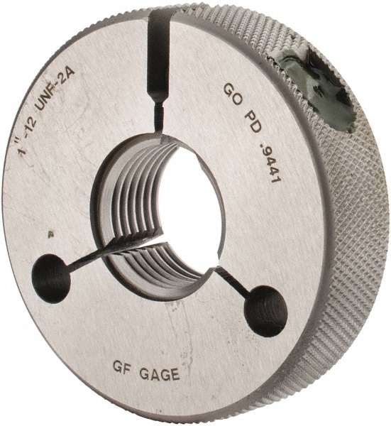 GF Gage R1000122AGK Threaded Ring Gage: 1-12 Thread, UNF, Class 2A, Go Image