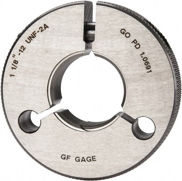 GF Gage R1125122AGK Threaded Ring Gage: 1-1/8-12 Thread, UNF, Class 2A, Go Image